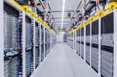 Server racks in a Microsoft Azure data center used for AI infrastructure