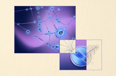 Abstract Google DeepMind image for its AI Control Roadmap showing connected points and layered panels