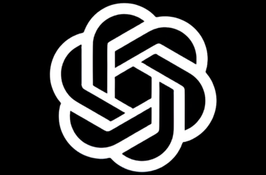 OpenAI knot logo on a black background
