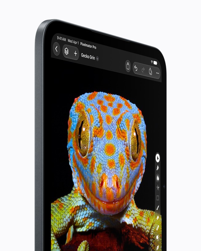 Close-up of the 2026 iPad mini OLED display